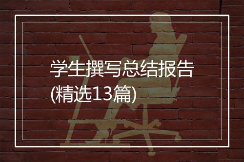 学生撰写总结报告(精选13篇)