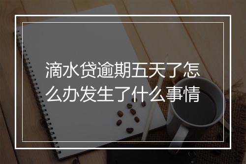 滴水贷逾期五天了怎么办发生了什么事情