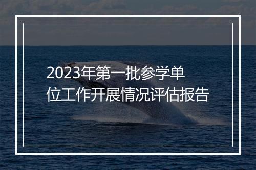 2023年第一批参学单位工作开展情况评估报告
