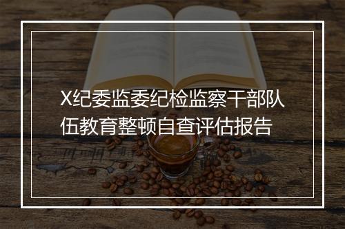 X纪委监委纪检监察干部队伍教育整顿自查评估报告