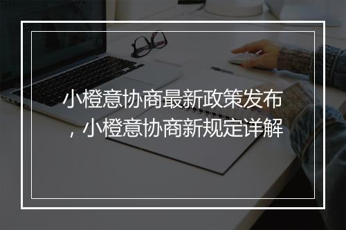 小橙意协商最新政策发布，小橙意协商新规定详解