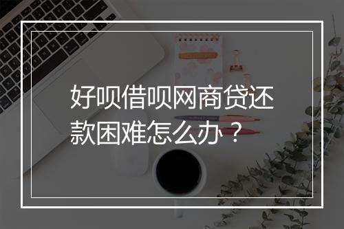 好呗借呗网商贷还款困难怎么办？