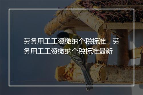 劳务用工工资缴纳个税标准，劳务用工工资缴纳个税标准最新