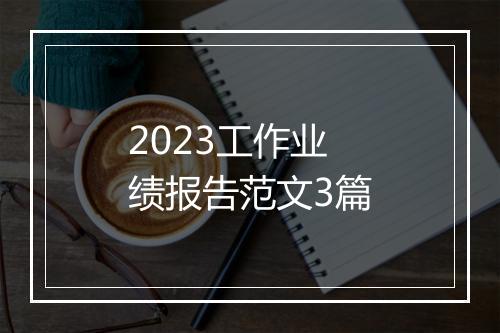 2023工作业绩报告范文3篇