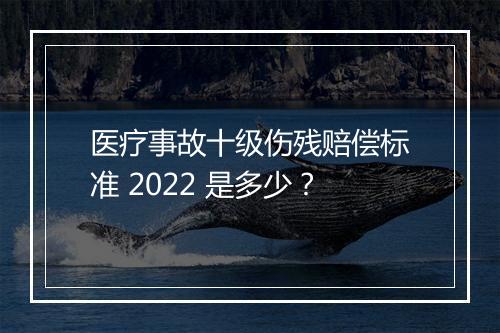 医疗事故十级伤残赔偿标准 2022 是多少？