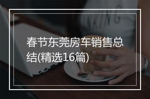 春节东莞房车销售总结(精选16篇)