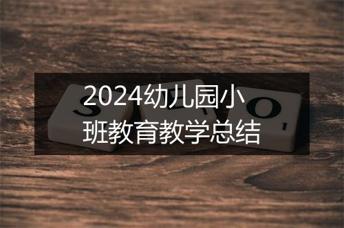 2024幼儿园小班教育教学总结