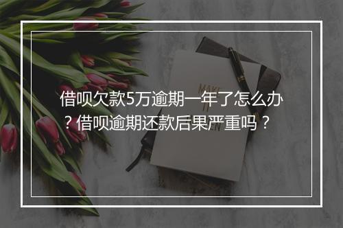 借呗欠款5万逾期一年了怎么办？借呗逾期还款后果严重吗？
