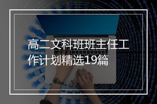 高二文科班班主任工作计划精选19篇