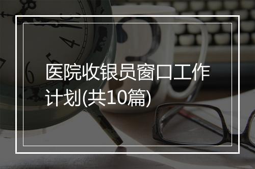医院收银员窗口工作计划(共10篇)