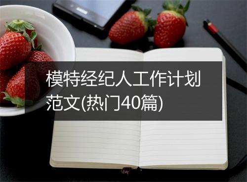 模特经纪人工作计划范文(热门40篇)