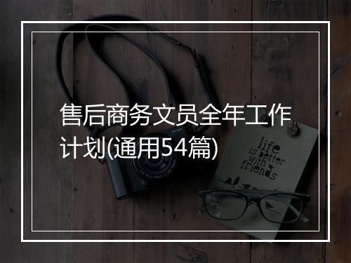 售后商务文员全年工作计划(通用54篇)