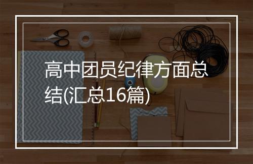 高中团员纪律方面总结(汇总16篇)