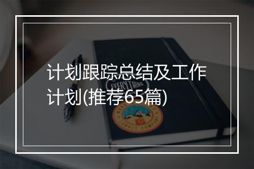 计划跟踪总结及工作计划(推荐65篇)
