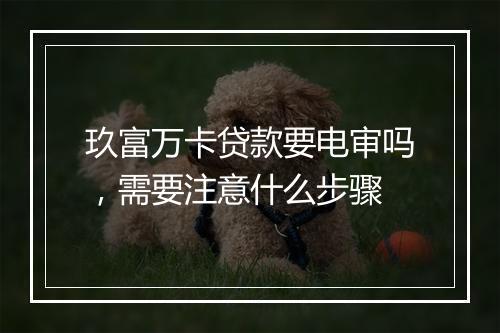 玖富万卡贷款要电审吗，需要注意什么步骤