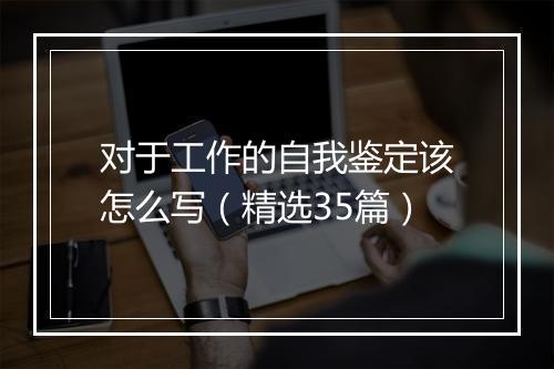 对于工作的自我鉴定该怎么写（精选35篇）