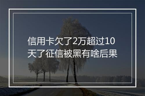 信用卡欠了2万超过10天了征信被黑有啥后果