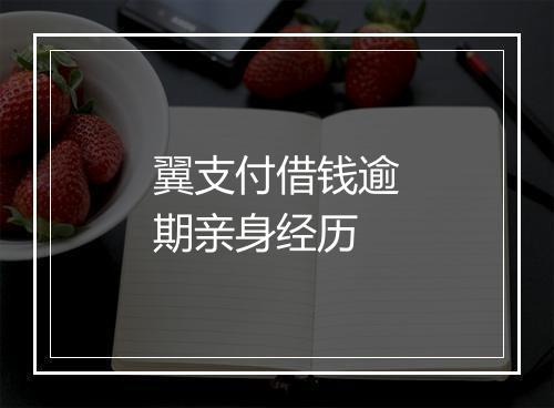 翼支付借钱逾期亲身经历