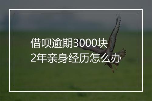 借呗逾期3000块2年亲身经历怎么办