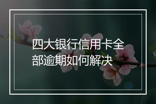 四大银行信用卡全部逾期如何解决