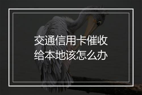交通信用卡催收给本地该怎么办