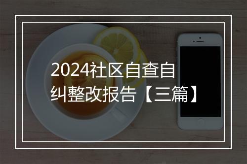 2024社区自查自纠整改报告【三篇】