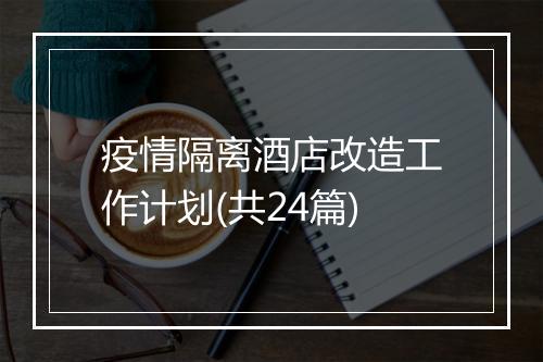 疫情隔离酒店改造工作计划(共24篇)