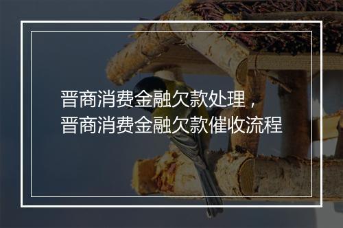 晋商消费金融欠款处理 ,晋商消费金融欠款催收流程