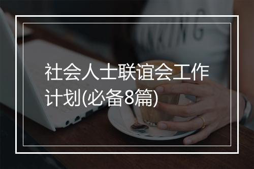 社会人士联谊会工作计划(必备8篇)