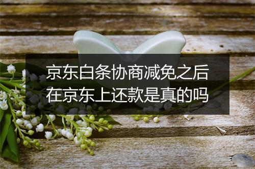 京东白条协商减免之后在京东上还款是真的吗