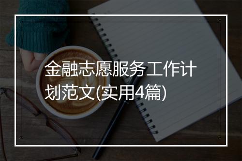 金融志愿服务工作计划范文(实用4篇)