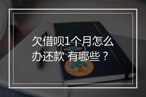 欠借呗1个月怎么办还款 有哪些？