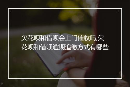 欠花呗和借呗会上门催收吗,欠花呗和借呗逾期追缴方式有哪些