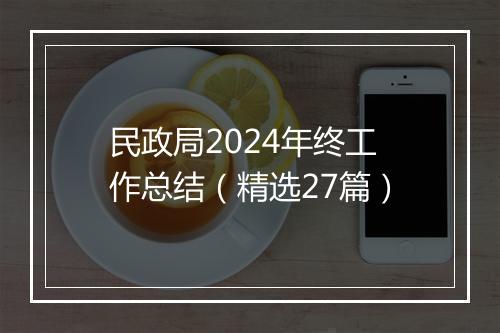 民政局2024年终工作总结（精选27篇）