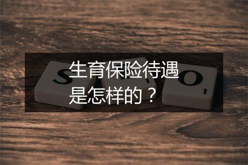 生育保险待遇是怎样的？
