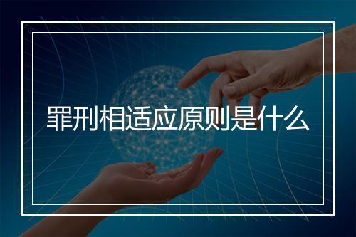 罪刑相适应原则是什么