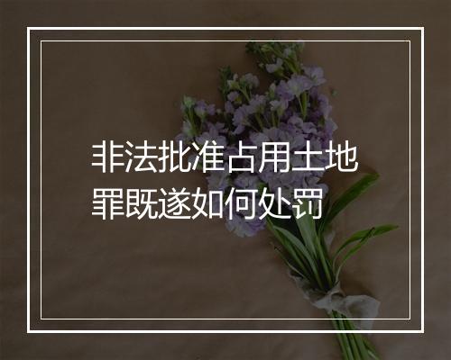 非法批准占用土地罪既遂如何处罚