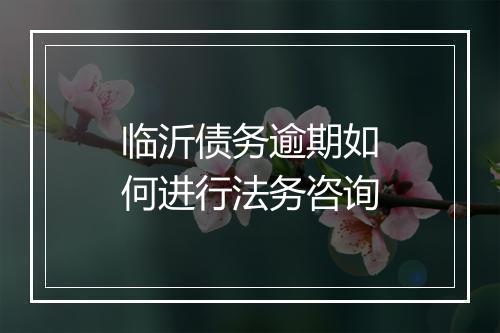 临沂债务逾期如何进行法务咨询