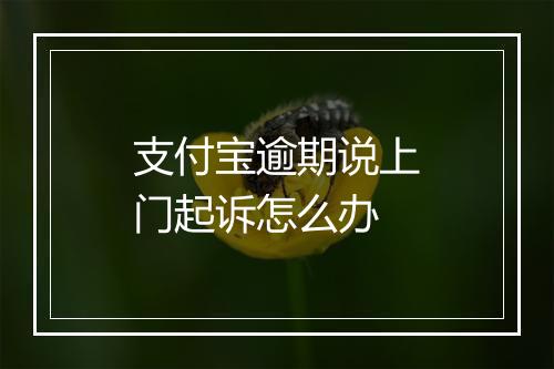 支付宝逾期说上门起诉怎么办