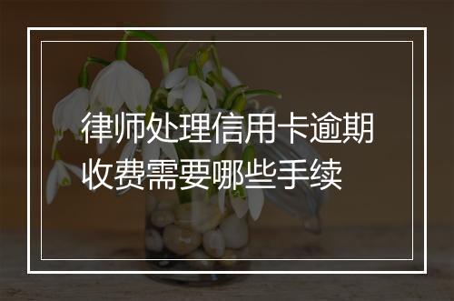 律师处理信用卡逾期收费需要哪些手续