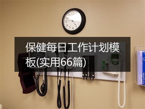 保健每日工作计划模板(实用66篇)