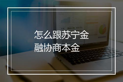 怎么跟苏宁金融协商本金