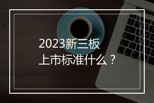 2023新三板上市标准什么？