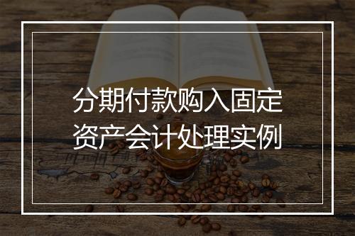 分期付款购入固定资产会计处理实例