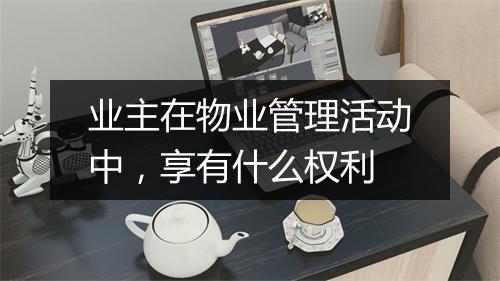 业主在物业管理活动中，享有什么权利