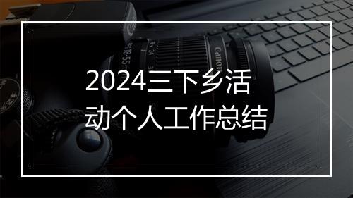 2024三下乡活动个人工作总结