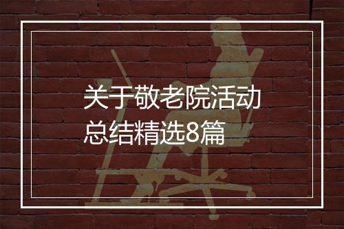 关于敬老院活动总结精选8篇
