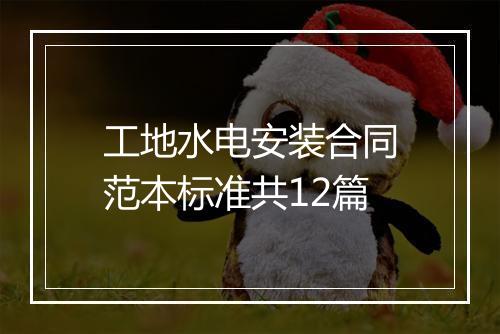 工地水电安装合同范本标准共12篇