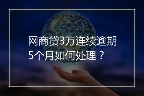 网商贷3万连续逾期5个月如何处理？