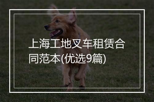 上海工地叉车租赁合同范本(优选9篇)
